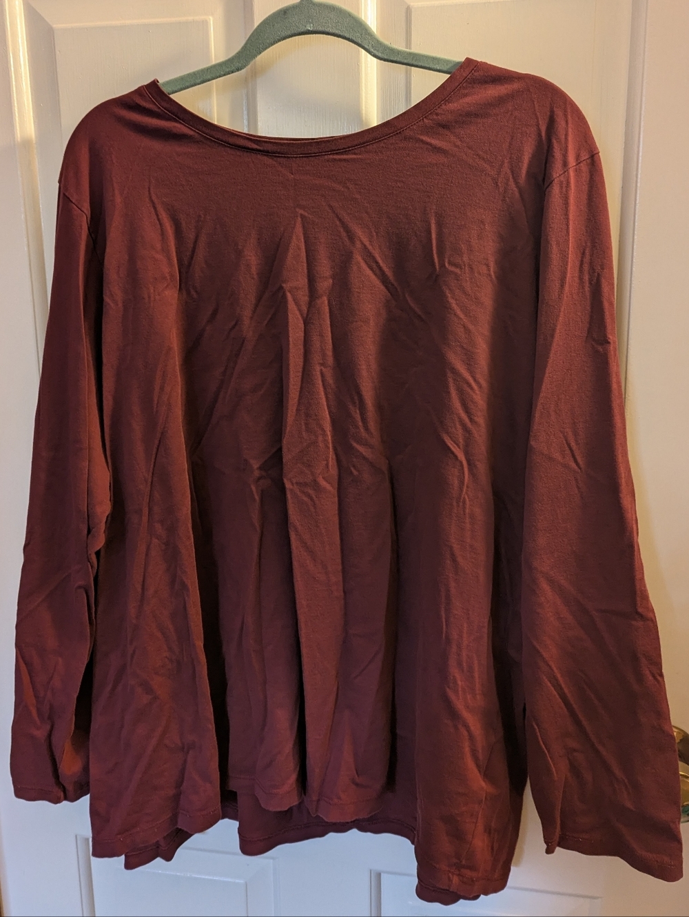 Lands' End Women's Long-Sleeve Top Relaxed Fit Burgundy Size 3x